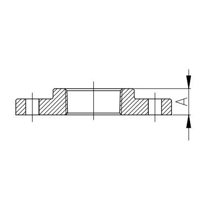 Malleable cast iron hubbed threaded flange draw