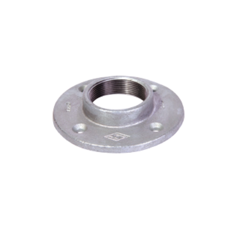 Malleable cast iron hubbed threaded flange