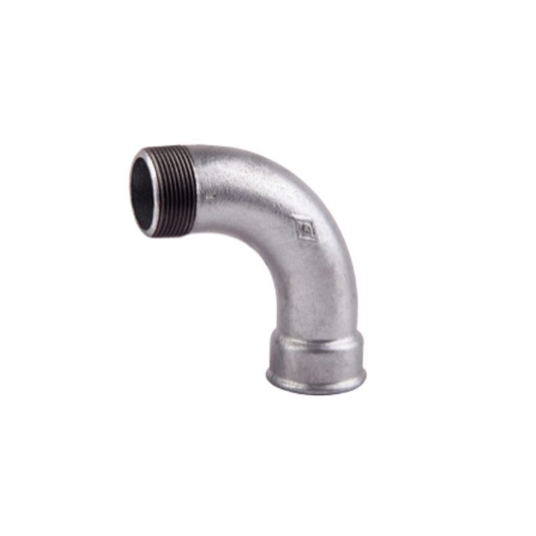 Casque en fonte malléable mâle et femelle de 90 ° de longueur de balayage