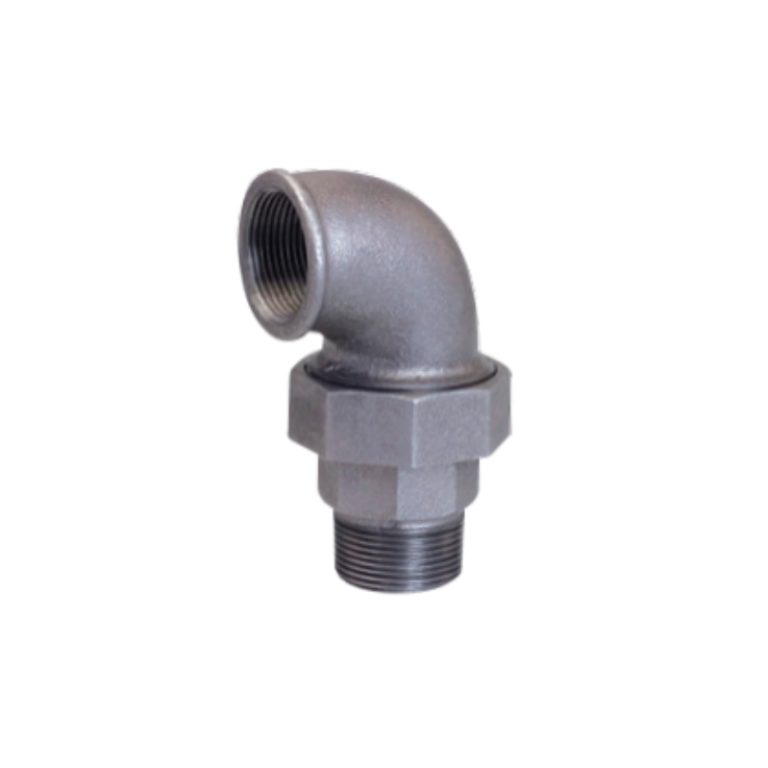 Malleable cast iron male and female union elbow