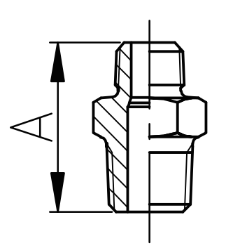 Malleable cast iron reducing hexagon nipple draw