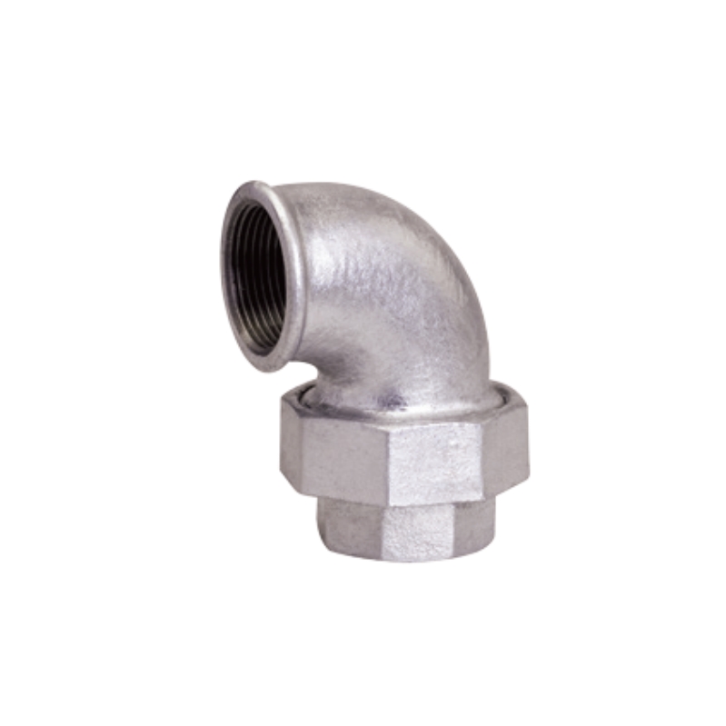 Malleable cast iron union elbow