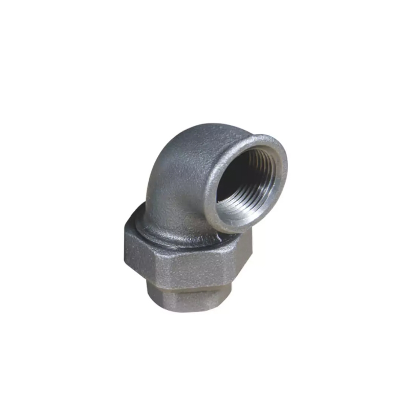 Malleable iron Union Elbow Fig 95 beaded DIN Black finish