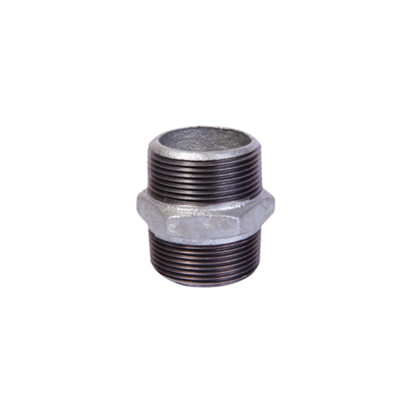 Malleable iron hexagon nipple Fig 280 beaded DIN Galvanized