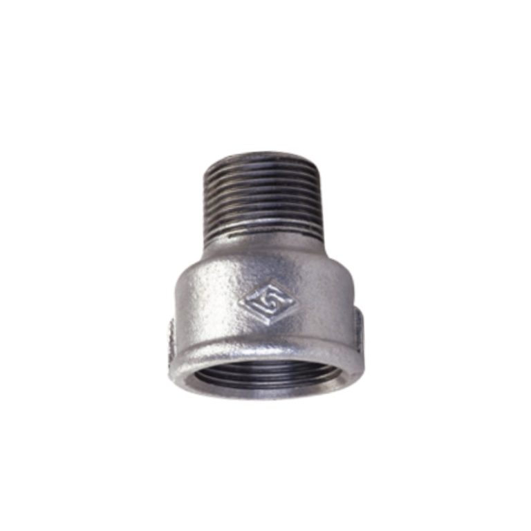 Malleable iron male and female reducing socket