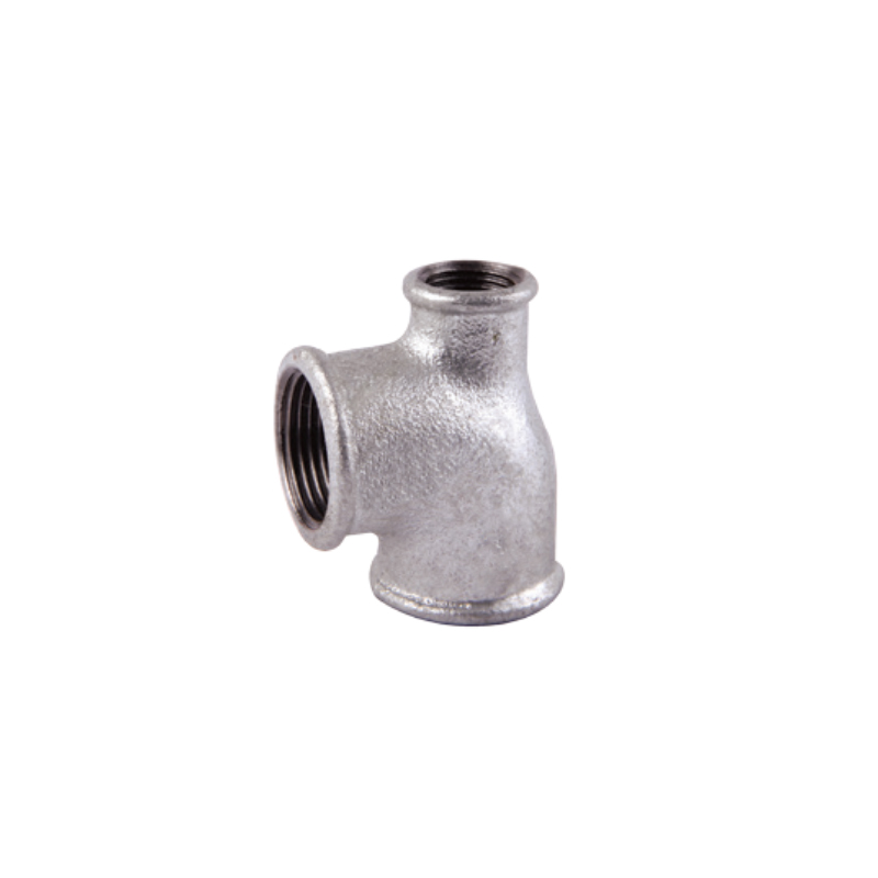 Malleable iron reducing Tee Fig 131R beaded DIN Galvanized