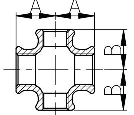 Malleable iron reducing cross draw