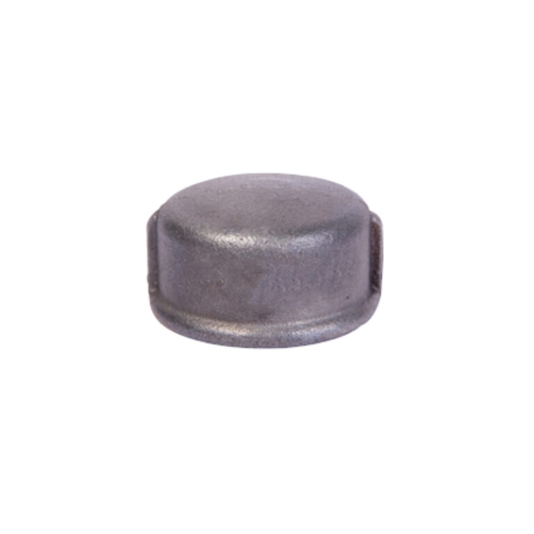 Malleable iron round Cap Fig 300 beaded DIN Black finish