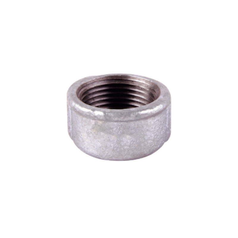 Malleable iron round Cap Fig 300 beaded DIN Galvanized