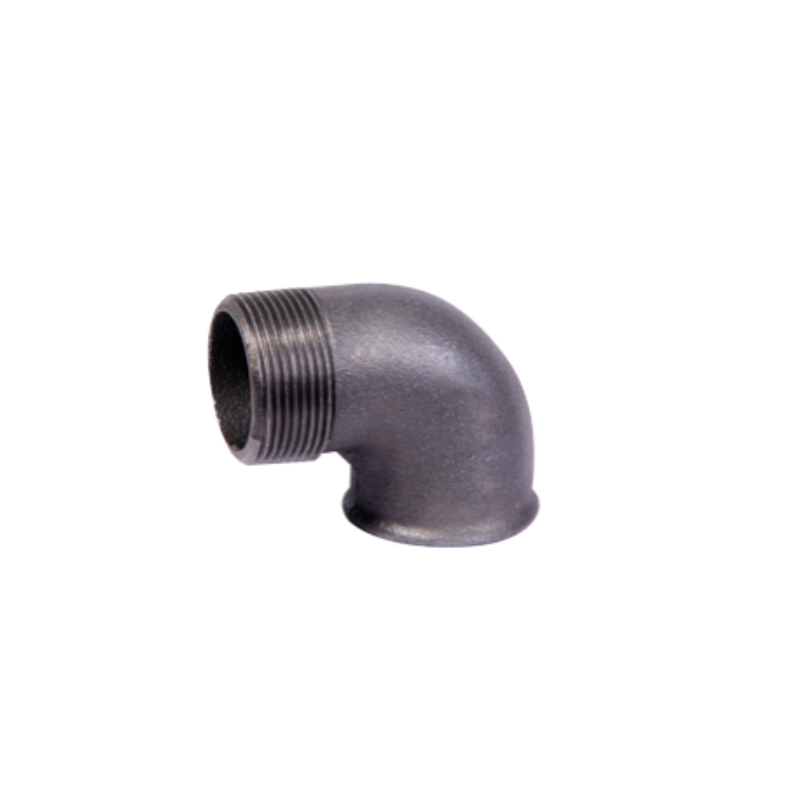 Malleable iron street elbow beaded DIN Fig 92 Black finish