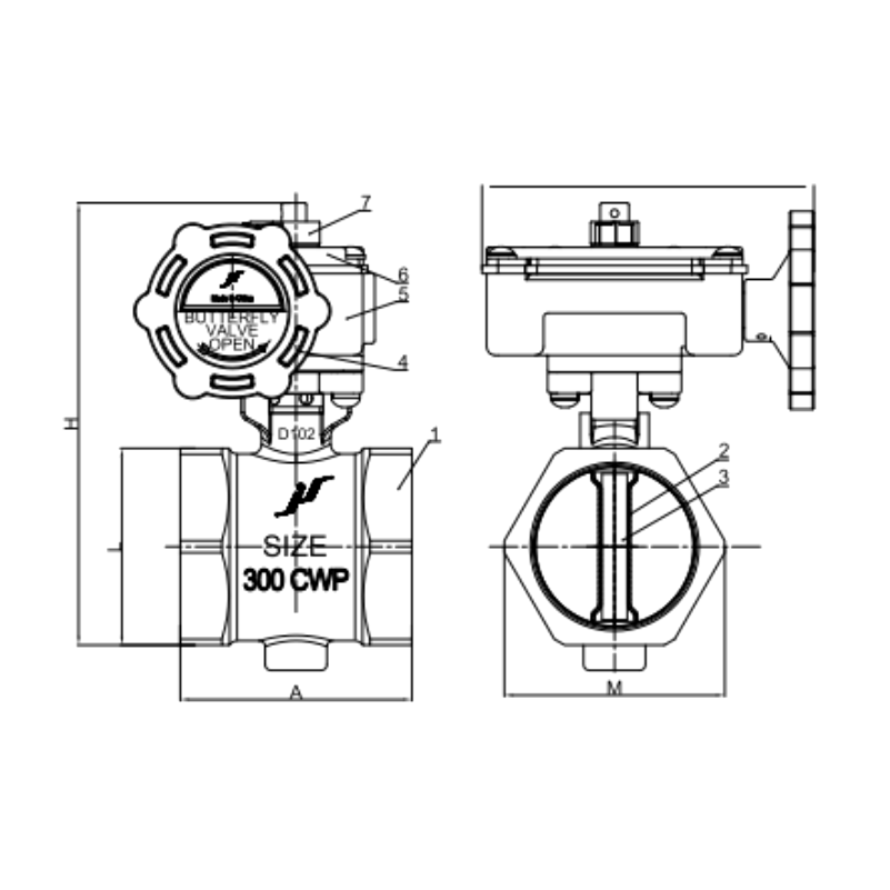 Threaded- Butterfly Valve