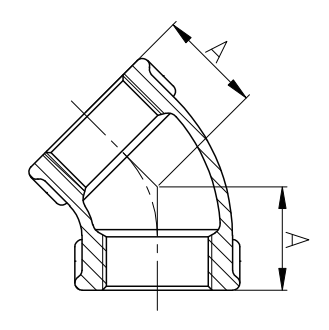 draw for GI 45 elbow