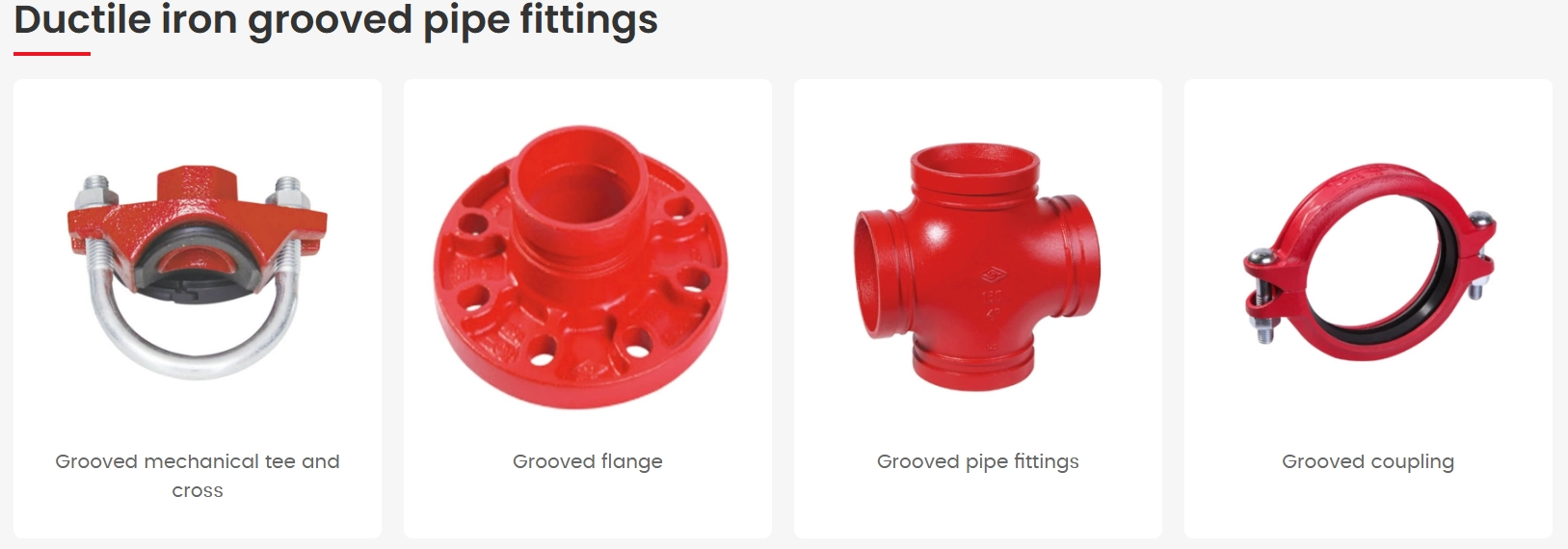 Ductile iron grooved pipe fittings