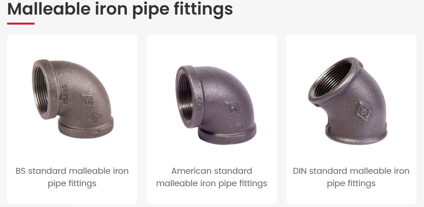 Malleable iron pipe fittings