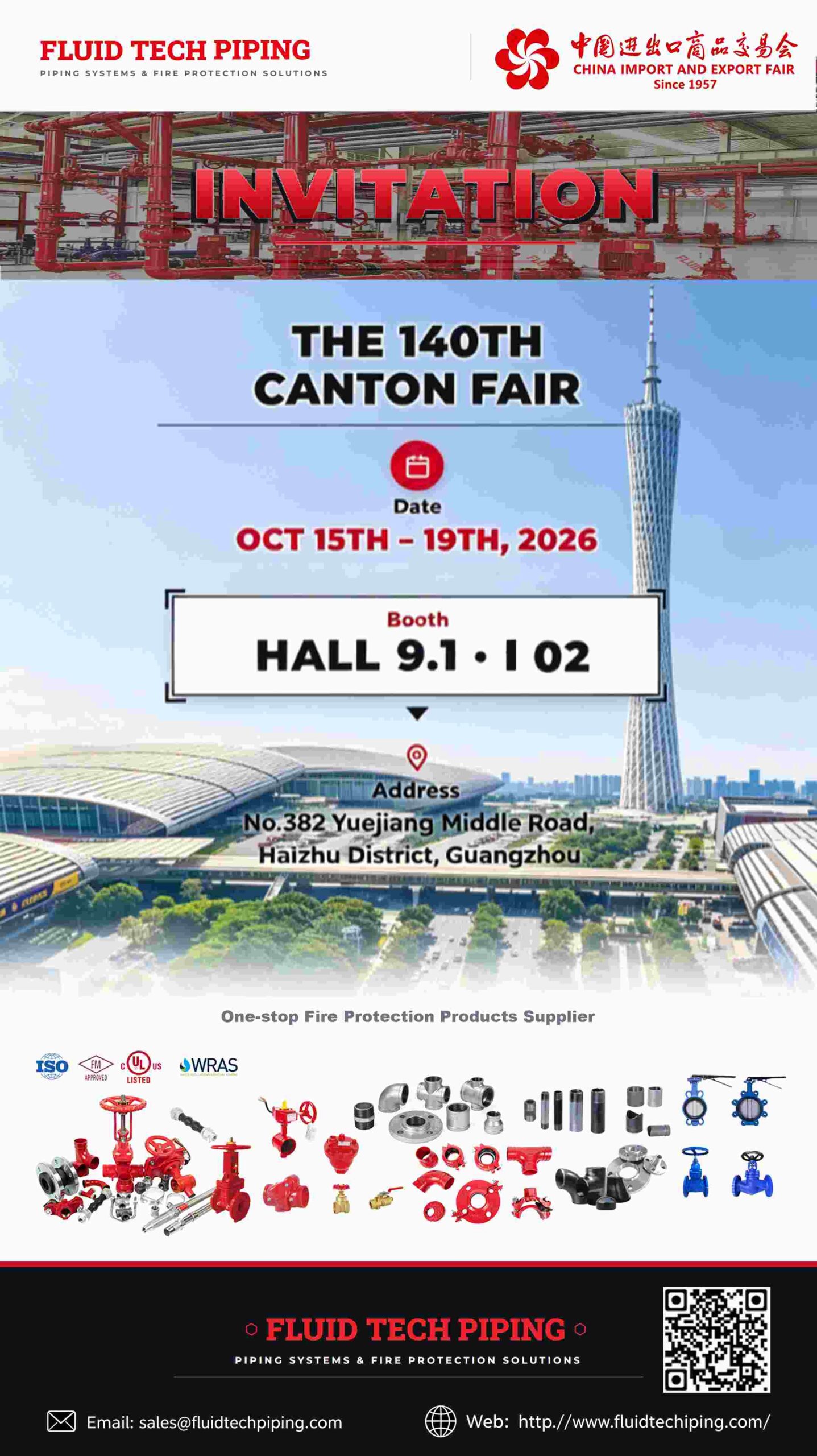 FLUID TECH PIPING SYSTEMS to Showcase Fire Protection Solutions at the 140th Canton Fair插图 FLUID TECH PIPING SYSTEMS to Showcase Fire Protection Solutions at the 140th Canton Fair